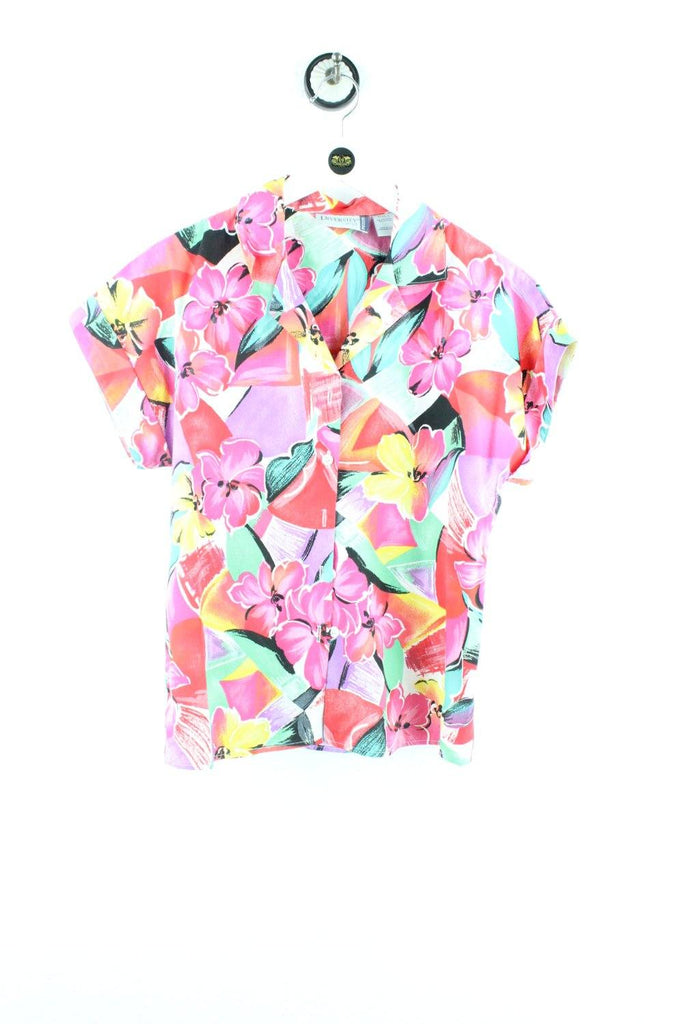 Vintage Crazy Colourful Flower Party Shirt ( S ) - ramanujanitsez