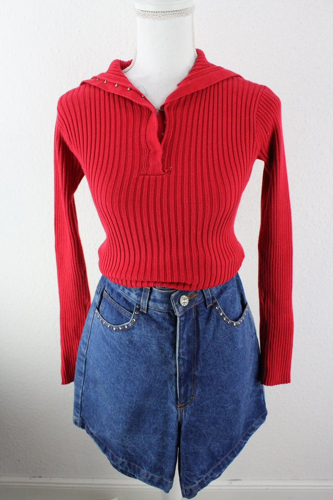 Vintage Red Tommy Hilfiger Pullover (XS) ramanujanitsez 