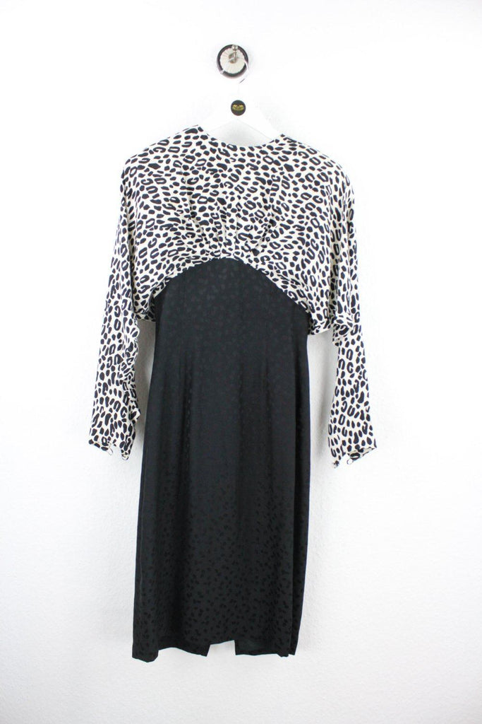 Vintage White Leopard Patterns Dress ( XS ) - ramanujanitsez