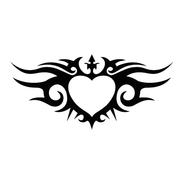 tribal heart with banner