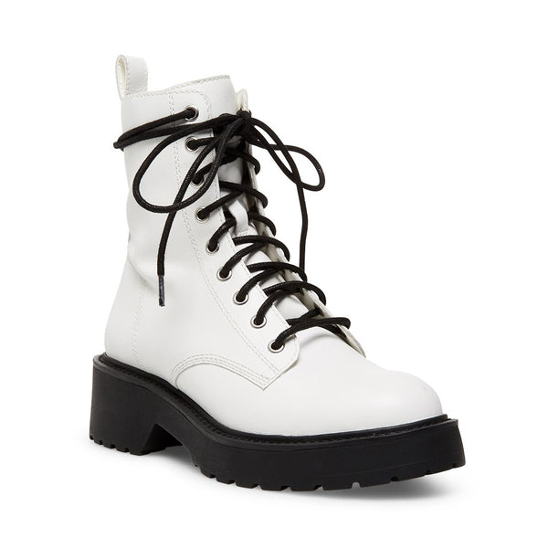 steve madden white leather boots