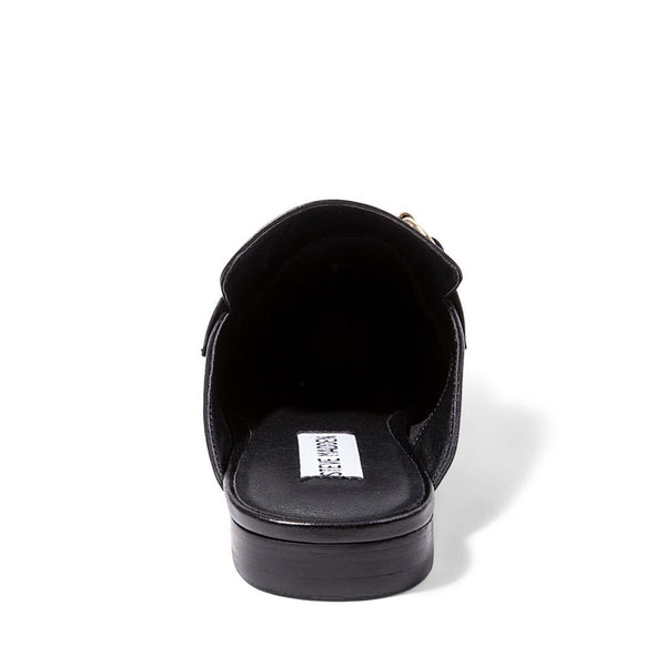 black loafer slides