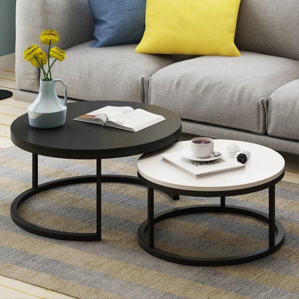 Benson Modern Round Coffee Table Set Warmly