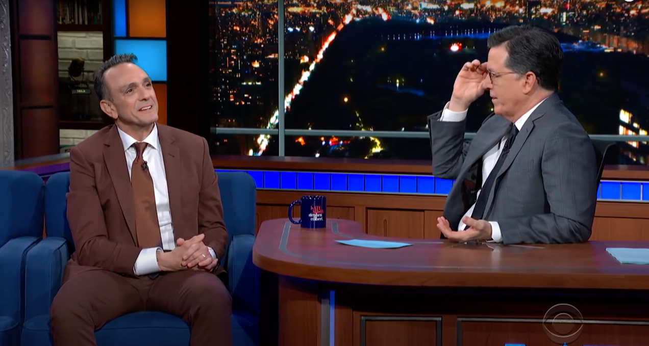 Hank Azaria wears a Brooklyn Tailors suit on The Late Show with Stephen Colbert. 