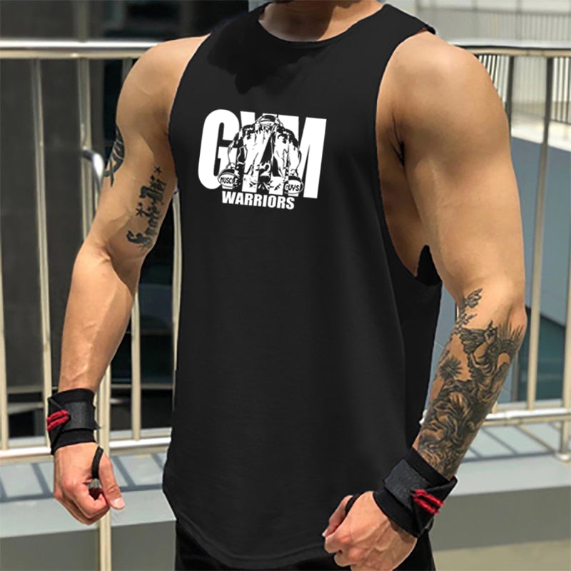 Cotton Workout Gym Tank Top Mens Muscle Sleeveless Sportswear