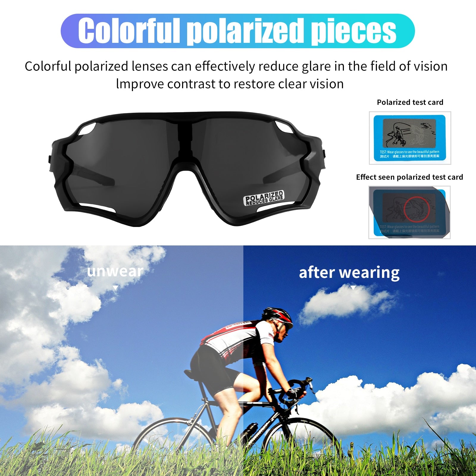 Outdoor Sports Polarized Cycling Glasses Road Bike Glasses Mountain Bicycle Sunglasses Men Women Cycling Goggles Eyewear
