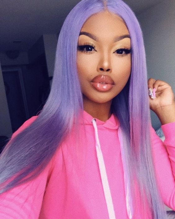 purple hair wig