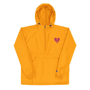 "Broken heart" Embroidered Champion Packable Jacket design by Hero. - shop.designhero