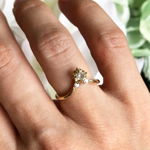 Remodeled ring heirloom in gold with diamonds