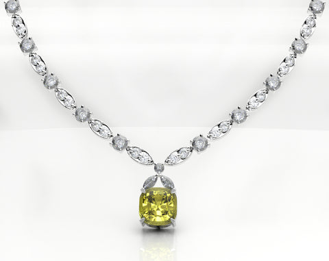 yellow and white diamond platinum necklace Lady Gaga Oscar Tiffany