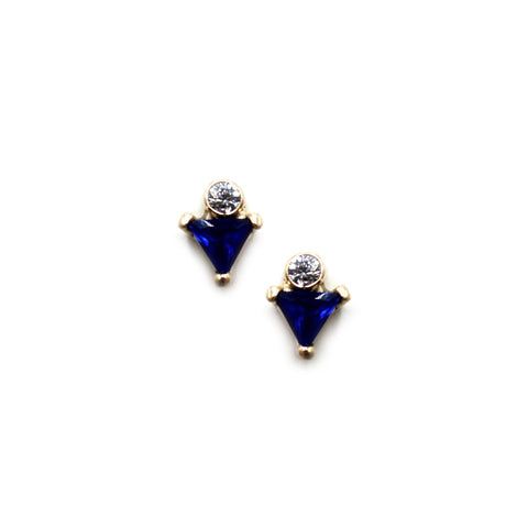 Gold earrings with sapphires