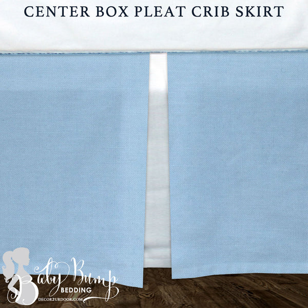 light blue crib skirt