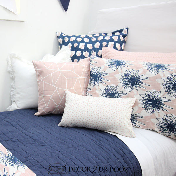 Navy Blush Floral Dorm Bedding Set Decor 2 Ur Door