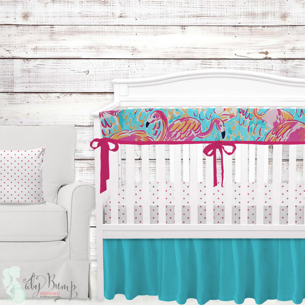 flamingo baby crib bedding