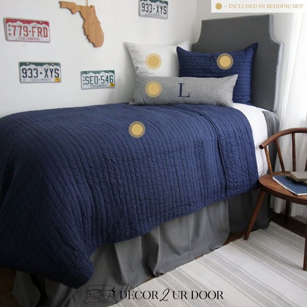 navy and grey boys bedroom