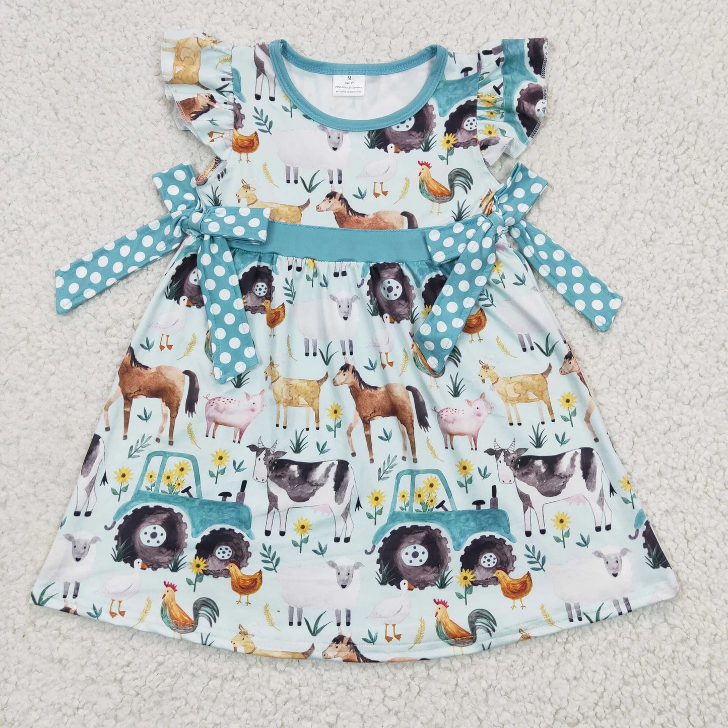 Spring Farm Short Sleeve Flutter Dress {RTS}