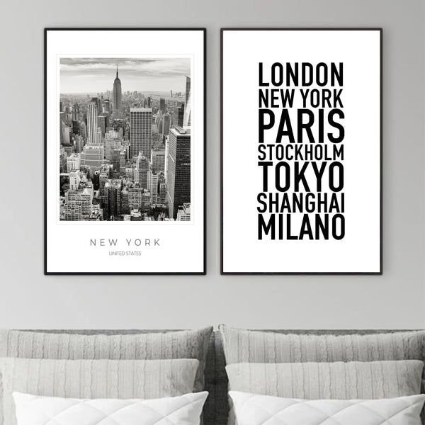 New York Stretched Canvas Wall Art Picture Print 60x30cm 