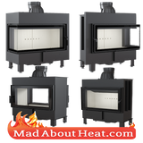 KFL 17kW fire place insert air heating stove with glass door integrated main pic madaboutheat