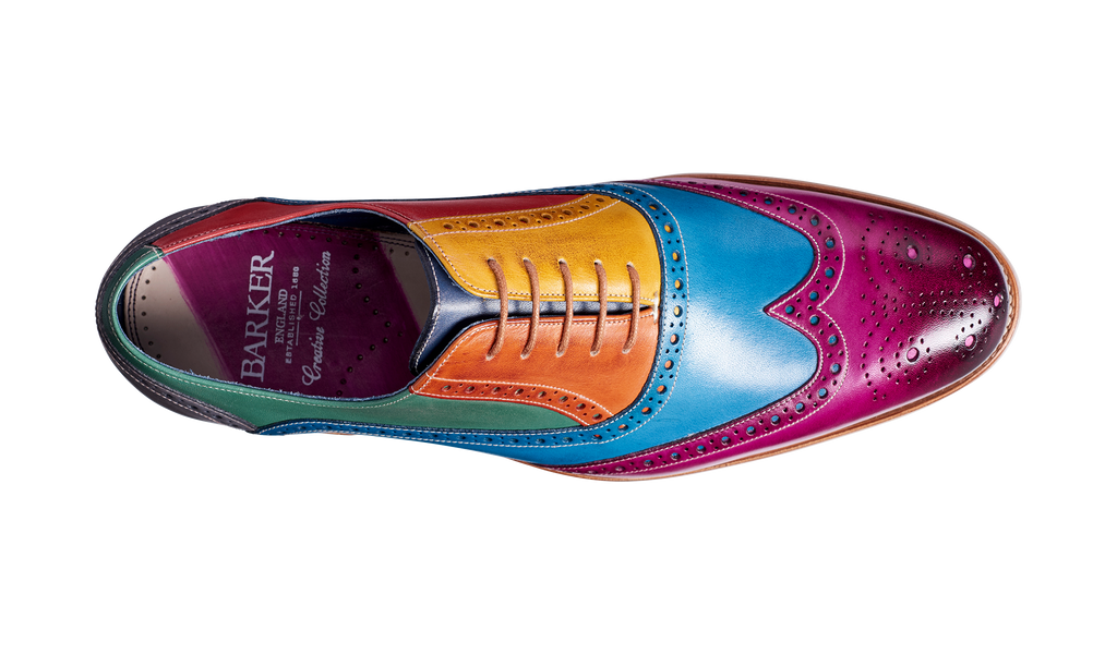 multi coloured leather shoes