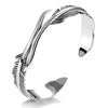 Bracelet couleur argent structure plumes
