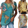 T-shirt manches courtes motif carte du monde