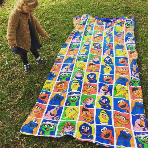 vintage 80's sesame street curtains