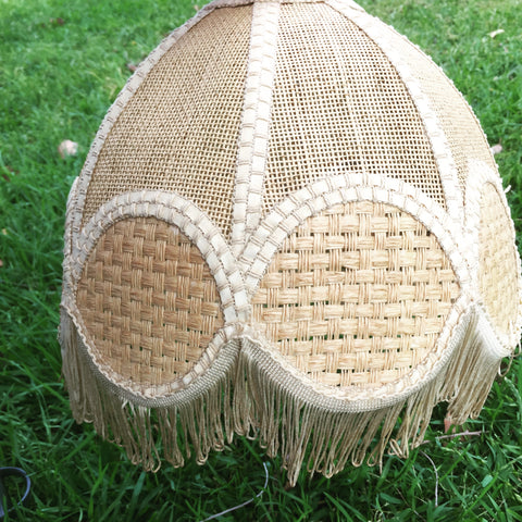 vintage cane wicker lampshade