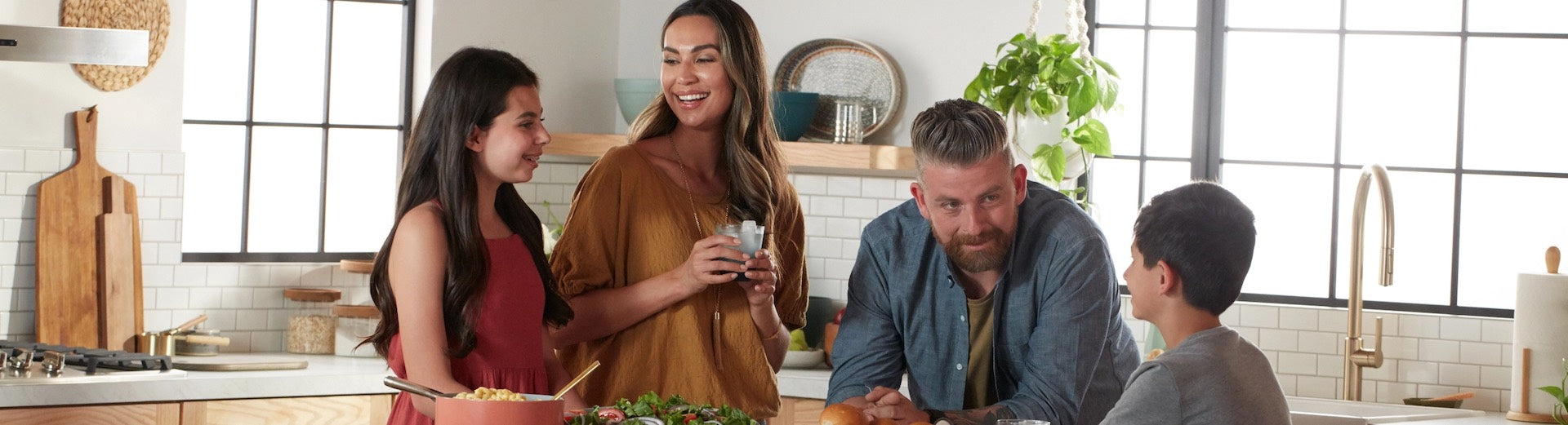 Family in kitchen