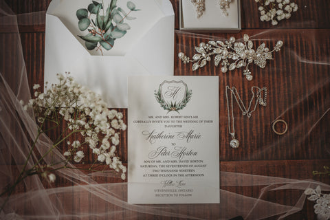 Liz Kotsamanes Designs Greenery Eucalyptus Wedding Invitation Suite Cambridge Ontario Canada Tina Lazarevic Photography