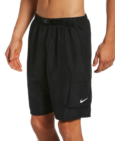 Nike Swim Men's Belted Packable 9" Volley Swim Short Black