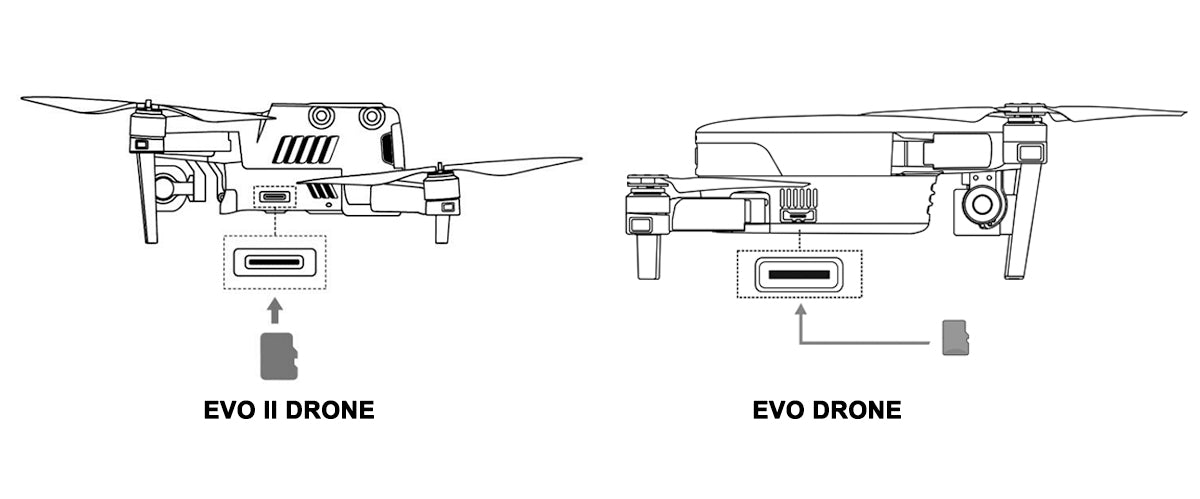 Autel evo drone sd-card position