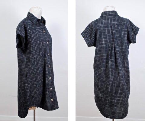 Kalle Shirtdress in Disappearing Checks handloom cotton fabric