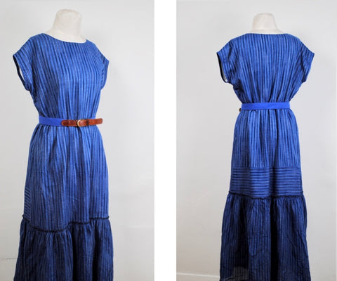 Maya Dress in Loom And Stars striped handloom cotton fabric