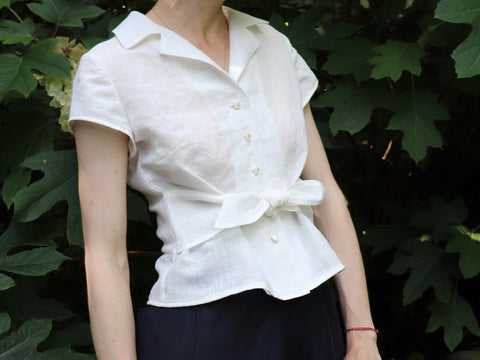 Retro Tie Blouse pattern hack by Loom and Stars