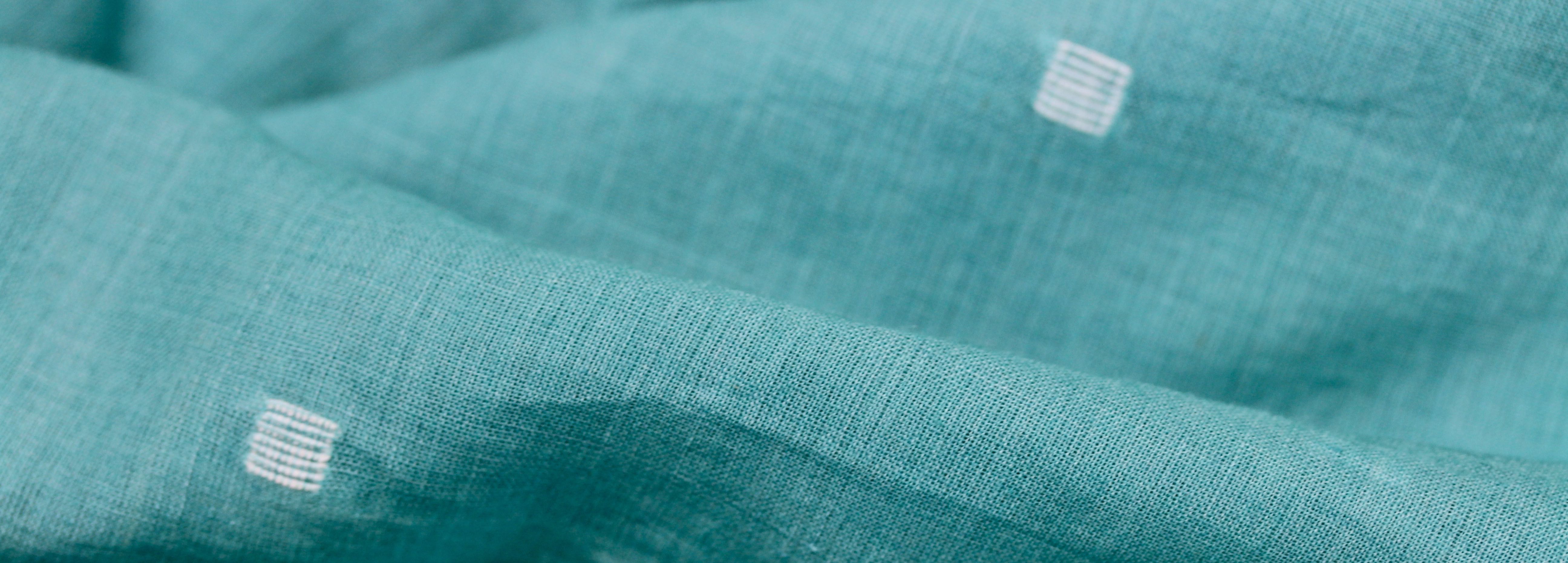 turquoise jamdani cotton fabric
