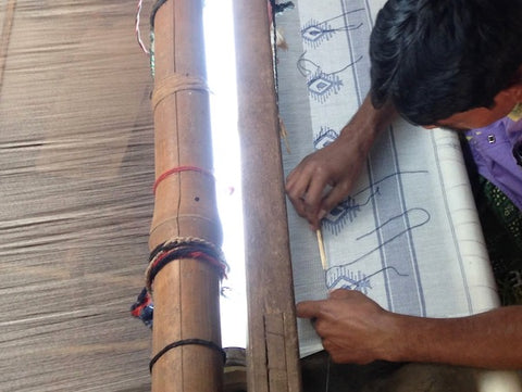 jamdani weaving closeup 