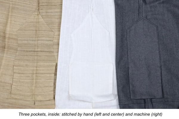 three pockets, inside