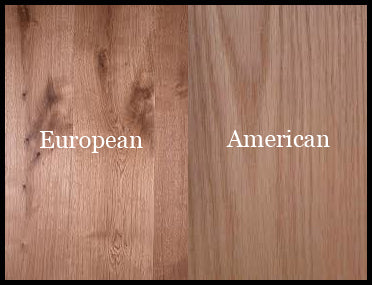 European versus American oak