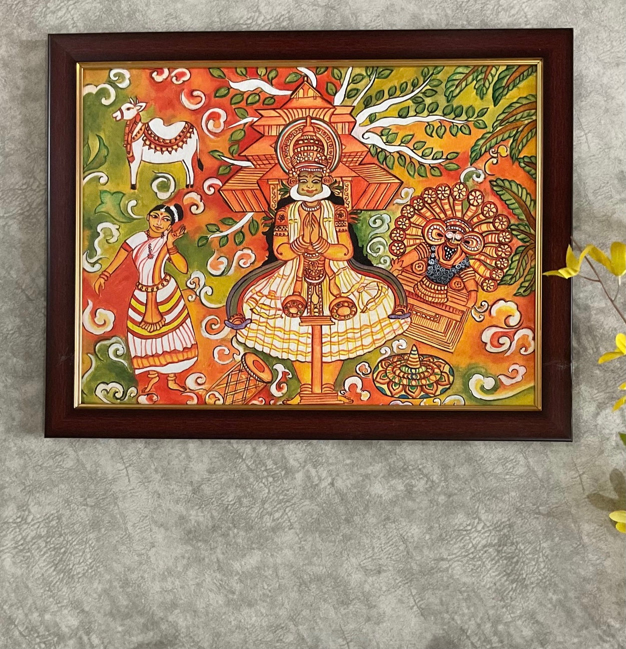 Lord Vishnu Kerala Painting | Handmade Wall Decor | Crafts N Chisel