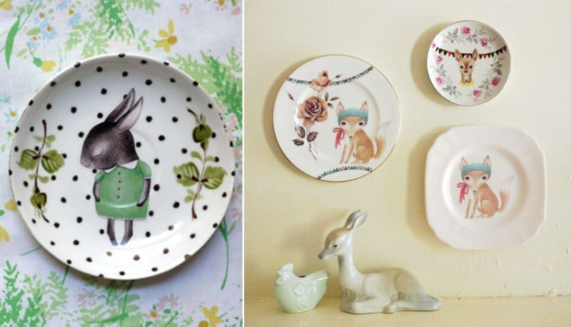 animal plate painting -painting on plate -painting plates with acrylic paint