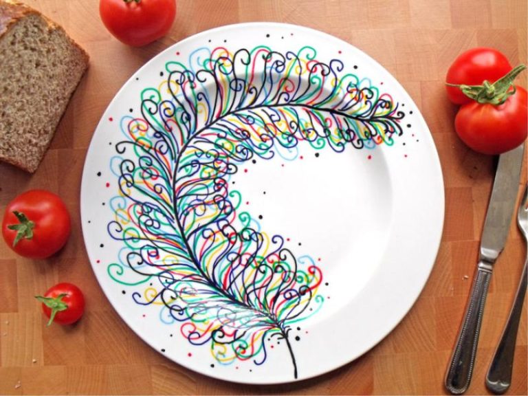 decor plate painting -painting on plate -painting plates with acrylic paint