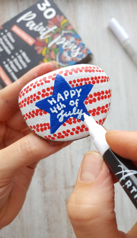 happy 4th of July-4th of july painted rocks-4th of july rocks-4th of july rock painting ideas-fourth of july rock painting ideas