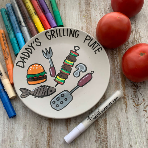 Grilling Plate for Father-fathers day painting ideas-father's day painting-things to paint for fathers day-fathers day painting-painting for father's day-father daughter painting ideas