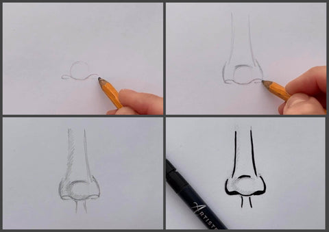 Nose-face drawing easy-easy drawing face-easy face drawing-easy faces to draw-face drawing guide-face drawing step by step