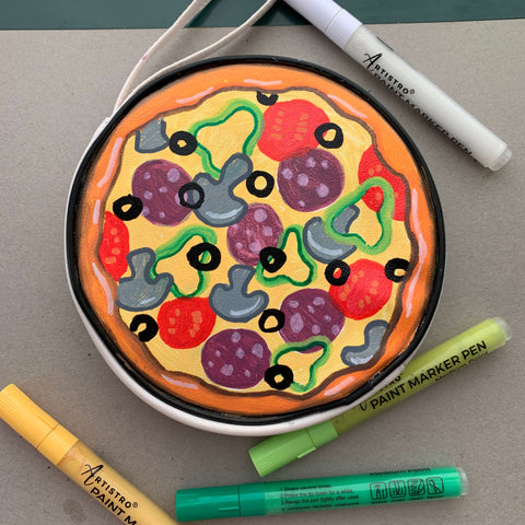 bag pizza-food cute drawings-food painting ideas-easy food drawings
