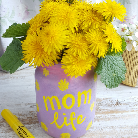 mom life painted jar-creative painting ideas for mom-things to paint for your mom-painting ideas for mother's day-creative mommy and daughter drawing-things to paint for mother's day-creative mother's day painting-mother's day painting