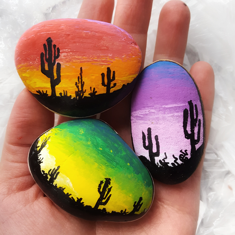 Cactus-kindness rocks designs-easy kindness rock designs-kindness rock ideas-kindness rocks ideas