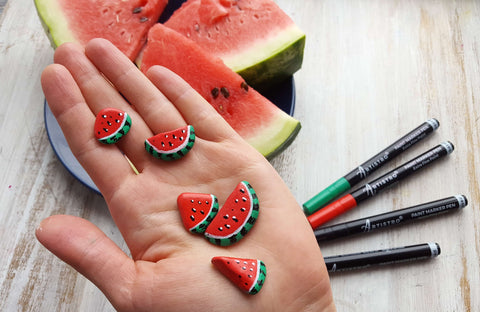 rock waterrmelon-food cute drawings-food painting ideas-easy food drawings