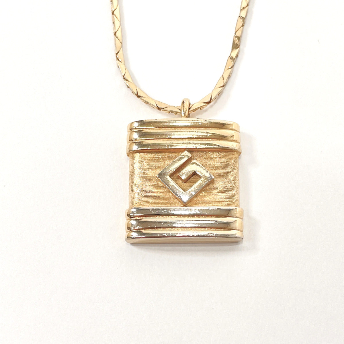 GIVENCHY Necklace Square G plate Snake Chain Gold Plated gold Women Used