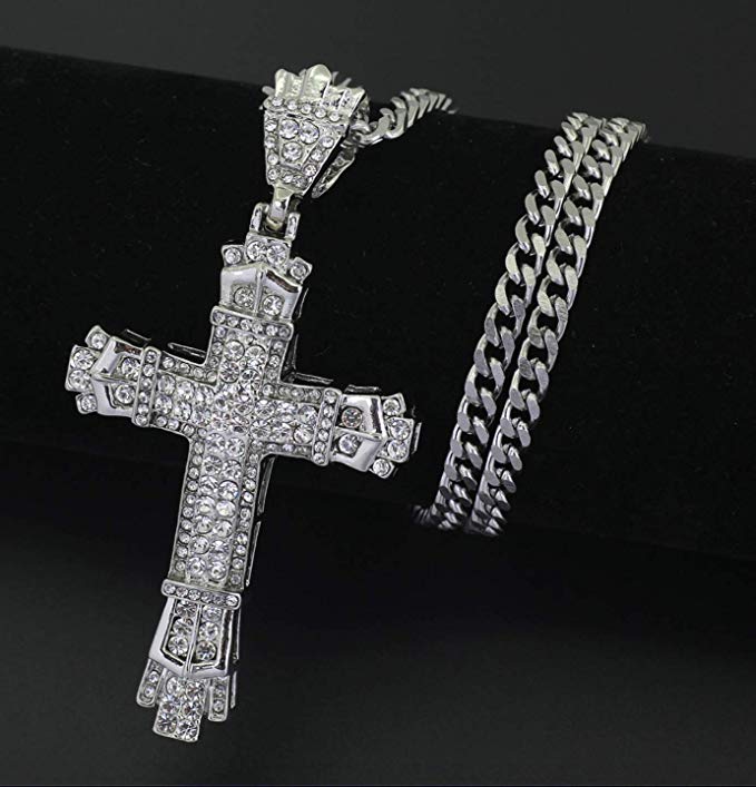 Jesus Cross Necklace Hip Hop Jewelry 